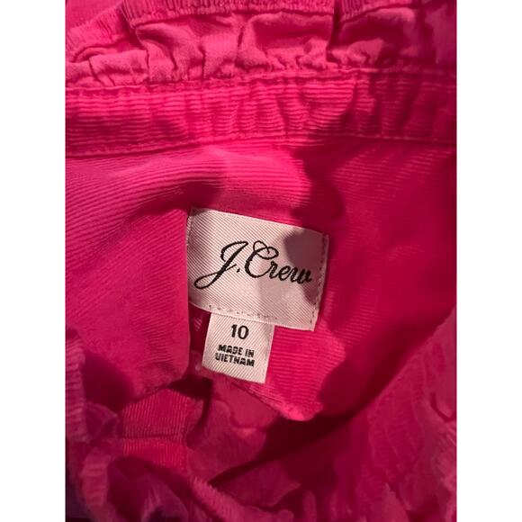 J Crew Lightweight Corduroy Ruffle Neck Shirt Hot Pink 10 - Picture 6 of 8